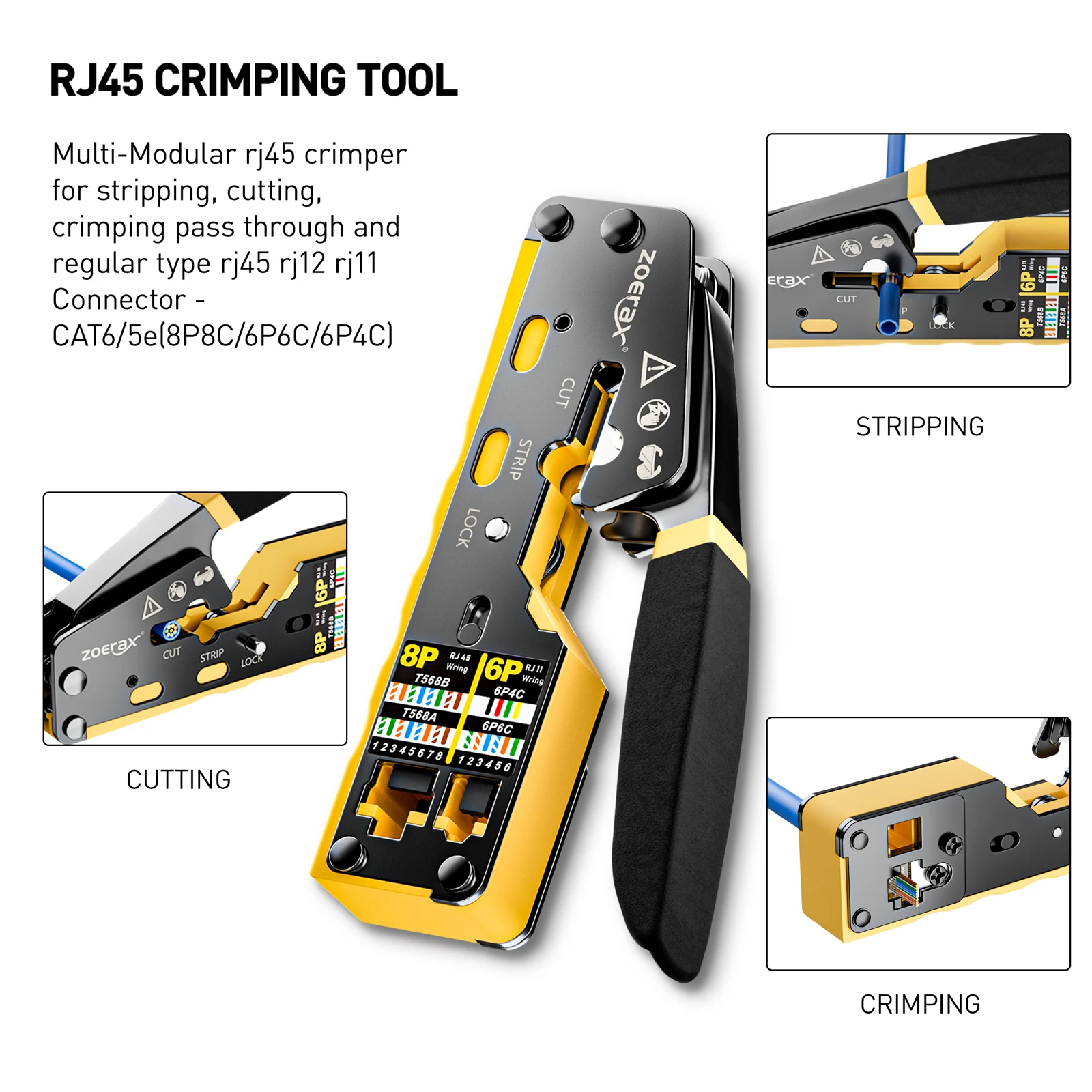 ZoeRax RJ45 CAT6 CAT5E Crimp T - огляд і ціна Wire Stripper Cutter