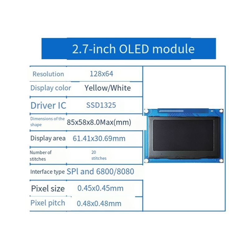 BNVN-SPI Serial 2.7-Inch OLED  - огляд і ціна Oled Display Module